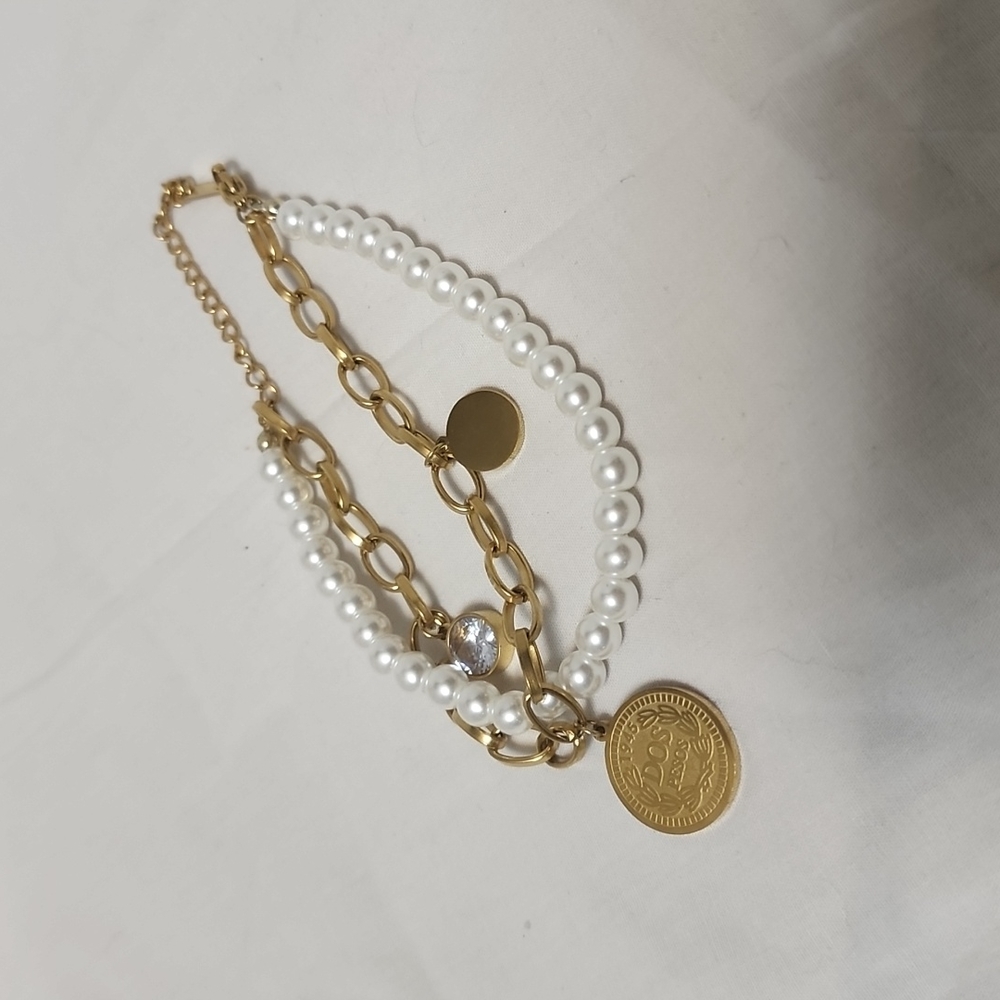 Gold Coin Charm Bracelet